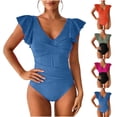 thumbnail image 1 of Sentmoon Bathing Suits Summer Spaghetti Strap Oversized Bikini Ladies' Casual and Fashionable Solid Color Bikini Lace Up Swimsuit Set Stylish for Lap Swimming & Training S, 1 of 7