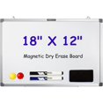 thumbnail image 1 of Dry Erase Board Magnetic White Board for Wall, 18” x 12” Small Whiteboard with 2 Markers & 2 Magnets & 1 Eraser, Portable Whiteboard for Planning, Drawing, to Do List, Office School Use, 1 of 6