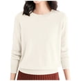 thumbnail image 1 of TJAZFJPA Pull Gris pour Femmes, Chemise de Base en Laine, Col Rond, Manches Longues, Voyage, Randonnée, T-Shirt, Pull-Over, Chandails de Maternité, Chandails d'Automne Ajustés, 1 of 8