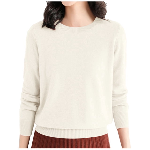 TJAZFJPA Pull Gris pour Femmes, Chemise de Base en Laine, Col Rond, Manches Longues, Voyage, Randonnée, T-Shirt, Pull-Over, Chandails de Maternité, Chandails d'Automne Ajustés