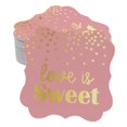 thumbnail image 1 of Inkdotpot Real Gold Foil Bracket Shape Paper Hang Tags Love Is Sweet Wedding Favor Tags Pack Of 100, 1 of 6