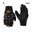 thumbnail image 3 of Maytalsory Durable Leather Cycling Gloves With Breathable Perforations For Comfort • Breathable Perforations orange M, 3 of 6