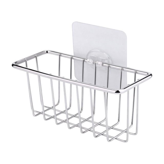 N01# Liquidation Organisateur Étagère Caddie en Acier Inoxydable Support de Rangement en Acier Éponge Éponge Évier Cuisine, Salle à Manger et Bar Support Argent