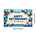 thumbnail image 2 of Blue Background Happy Retirement Banner with Golden Stars and Balloons Party Decorations Retirement Party Celebration New Journey Photography Props, 2 of 3