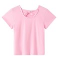 thumbnail image 3 of Girls Bow Back T Shirts Kids Ribbed Crew Neck Short Sleeve Tops Summer Trendy Tees, 3 of 6