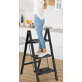 thumbnail image 3 of Step Ladder 3 Step Folding, Small Step Stool for Adults, Closet Step Stool Lightweight Kitchen Ladder 3 Step Ladder with Anti-Slip Wide Pedals, Black, 3 of 8
