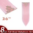 thumbnail image 2 of Rallonges de Cheveux Droites à Tête Complète à Clip, Synthétiques, 8 Pcs, 18 Clips, Postiche pour Femmes, 2 of 5