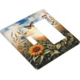 thumbnail image 3 of Outlet Covers Garden Sunflowers Flower Plants Leaves Butterflies Sunrise Sunset 1 Toggle 1 Rocker Combination Decorative Wall Plate Light Switch Cover Plate Electrical Switch Plates for Bedroom Decor, 3 of 8