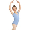 thumbnail image 1 of Girls' Solid Color Short Sleeved Round Neck Dance Practice Uniform Children's Jumpsuit in Medium and Large, 1 of 6