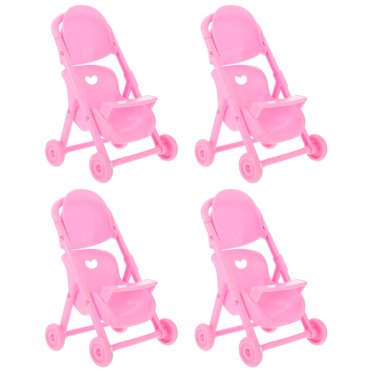 4 Pcs Poussette de Simulation pour Bébé Jouet Chariot en Plastique Modèle Jouet Jouet de Jeu de Rôle pour Enfants