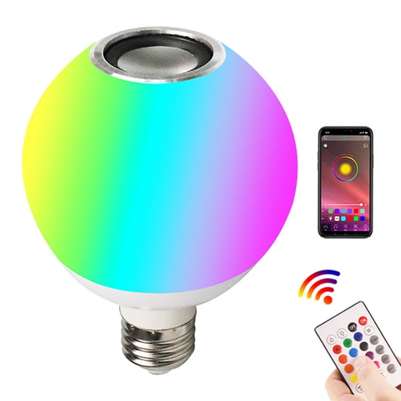 Graflsoa Smart LED Music Bulb with Bluetooth Control - 12W E27 RGB Color Changing & White Light, Remote & App Adjustable Brightness, Multiple Lighting Modes, Perfect for Home Decoration
