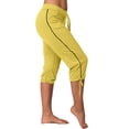 thumbnail image 2 of Timegard Womens Yoga Leggings Mid Waisted Drawstring Cinch Bottom Capri Pants Workout Trousers with Pockets, 2 of 7