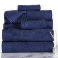 thumbnail image 2 of Bedford Home 67A-31169 Ribbed Cotton 10 Piece Towel Set - Navy, 2 of 10