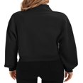 thumbnail image 4 of Femmes Mi-Zip Pull-Over Col Montant Manches Longues Tops, 4 of 5