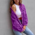 thumbnail image 5 of RXMEKW Detachable Hooded Denim Jacket for Women with Perforated Long Sleeves, Polyester, Blue, 5 of 5