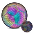 thumbnail image 1 of Graflsoa Reflective and Glow-in-the-Dark Stitched Soccer Ball, Hexagonal Design, Size 5, PU Material, Deflated for Shipping, Single Ball, 1 of 7