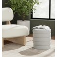 thumbnail image 2 of Meridian Furniture Aphia Cream Boucle Fabric Ottoman/Stool, 2 of 4