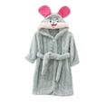 thumbnail image 1 of ZACPNCV Boys Fleece Robe Girls Hooded Bathrobe Toddlers Soft Fuzzy Robe for Kids Green 2-3 Years, 1 of 3