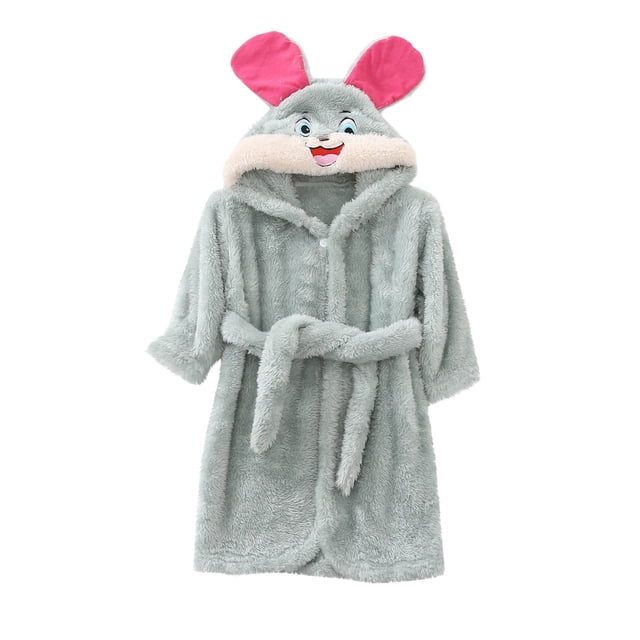 ZACPNCV Boys Fleece Robe Girls Hooded Bathrobe Toddlers Soft Fuzzy Robe for Kids Green 2-3 Years