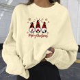 thumbnail image 1 of Qertyioot Pull d'Hiver Mode Femme Imprimé de Noël, Manches Longues Col Rond Chaud Ample Tendance Hauts Tricotés, 1 of 4