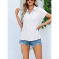 thumbnail image 4 of BeautyIn Fashionable Women's Short Sleeve Blouse with Front Pocket, 4 of 6
