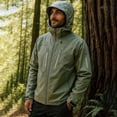 thumbnail image 2 of Lovzfmll Men's Rain Jacket Waterproof Windproof Hooded Outdoor Shell Army Green, S, 2 of 4