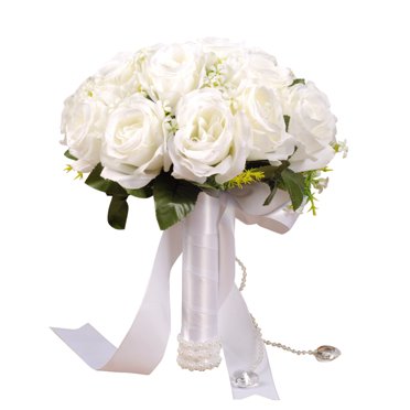 outdoorline Wedding Bouquet Satin Roses Bridal Wedding Hand Bouquet Bridesmaid Holding Artificial Flowers