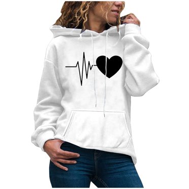 Womens Casual Hoodies Jumper Tops Ladies Print Sweatshirt Blouse Tee