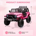 thumbnail image 3 of EDTara 24V 2-Seater Ride On Truck for Kids, 2WD/4WD Switch, Battery Powered Car with Remote, Spring Suspension, MP3, Trunk, LED Lights, 3 of 7