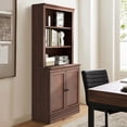 thumbnail image 4 of VAUXHILL & CO. Halston Multi-Depth Bookcase, Adjustable Shelving Unit, Doors, Dark Cherry, 4 of 12