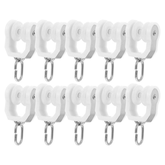 CIMAXIC 10pcs Curtain Glider Hooks Curtain Rail Track Gliders Sliding Roller Runner Hook,1.42"X0.79"X0.63"
