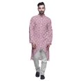 thumbnail image 1 of Atasi Printed Long Sleeve Kurta For Men Button Down Cotton Slub Ethnic Shirt, 1 of 5