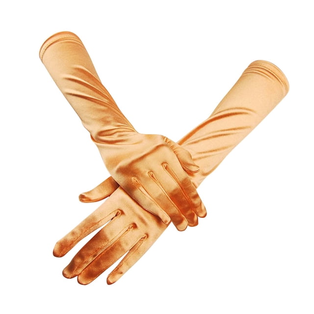 Birdeem Gants Longs en Satin pour Femmes Opera Mariage Soirée Nuptiale Fête Bal