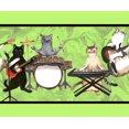 thumbnail image 1 of IBA Indianbeautifulart Green Musical Instruments & Cat Animal Printed Ribbon Trim 9 Yards Velvet Fabric Laces For Crafts Sewing Accessories 4 Inches, 1 of 2