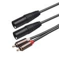 thumbnail image 2 of stanreset 2 Xlr To 2 Hifi Stereo Adapter Audio Extension Cable Hifi Stereo Adapter XLR male cable&black 1Set, 2 of 6