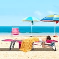 thumbnail image 4 of Gymax Outdoor Folding Chaise 5-Position Lounge Chair w/ Face Hole & Adjustable Footrest Pink, 4 of 10