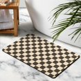 thumbnail image 3 of Premium Soft Microfiber Bath Mat: Checkered, Absorbent, Non-Slip Long Bathroom Runner Rug. Easy Clean Floor Mats for Bathtub Showers, 20x32in, 3 of 5