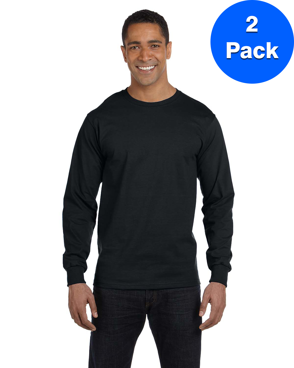 Hanes T-Shirt à Manches Longues pour Hommes Beefy-T - 5186 (Lot de 2)