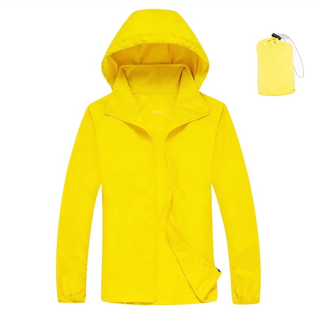 AherBiu Imperméable Coupe-Vent Léger pour Femme, Manteau de Pluie à Capuche pour Randonnée en Plein Air avec Sac de Rangement