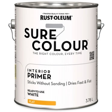Rust-Oleum Sure Colour™ Peinture + Apprêt, Apprêt Mat, Blanc  3,78L
