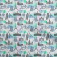 thumbnail image 1 of oneOone Silk Tabby Turquoise Blue Fabric Travel Sewing Craft Projects Fabric Prints By Yard 42 Inch Wide, 1 of 4