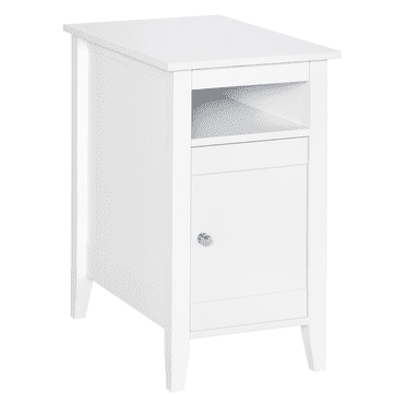 HOMCOM Table d'Appoint Étroite, Table d'Extrémité d'Accent avec Plateau Coulissant, Étagère Ouverte
