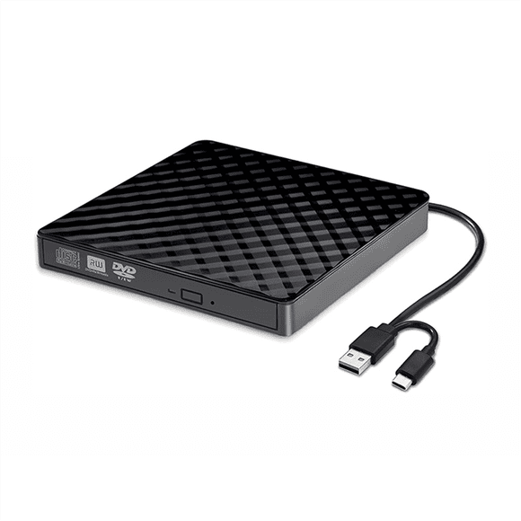 2 In1 USB3.0 Type C Slim External Optical Drives DVD RW CD Writer Drive Burner Reader Player for Laptop Desktop PC,1 set * DVD burners,Black
