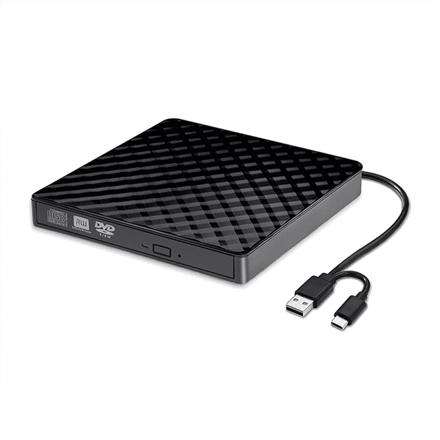 2 In1 USB3.0 Type C Slim External Optical Drives DVD RW CD Writer Drive Burner Reader Player for Laptop Desktop PC,1 set * DVD burners,Black