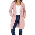thumbnail image 1 of HAiming Womens over Size Solid Color Long Hoodie Jacket Casual Long Sleeve Drawstring Hooded Sweatshirt, 1 of 9