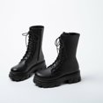 thumbnail image 4 of Kcodviy Bottes pour Femmes Grande Taille Bottes pour Femmes Mi-Hautes à Talon Épais Bout Rond Bottes Courtes de Moto Mi-Hautes pour Femmes Mi-Hautes pour Femmes Mi-Hautes pour Femmes, 4 of 4