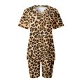thumbnail image 4 of Ensembles d'Été 2 Pcs pour Femmes Mode Blouse à Col en V T-Shirts à Manches Courtes Shorts Ensembles de Tenue Décontractée Ensembles d'Été pour Femmes en Liquidation, 4 of 4