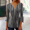 thumbnail image 2 of Hauts à Manches 3/4 pour Femmes Mode Imprimé Décontracté Col en V T-Shirt Blouse à Manches 3/4 Hauts Robe T-Shirt Femmes Été T-Shirts pour Femmes Robe d'Été avec Manches pour Femmes, 2 of 5