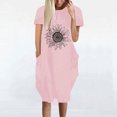 thumbnail image 1 of Robes d'Été Grande Taille pour Femmes 2024 Robe Décontractée Ample à Imprimé Tournesol Robe à Manches Courtes à Col en V Économisez jusqu'à 65 % de Rabais!, 1 of 5