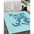thumbnail image 3 of Ahgly Company Tapis de Zone Carré Électrique Bleu Lavable en Machine, 8 Pieds Carré, 3 of 7